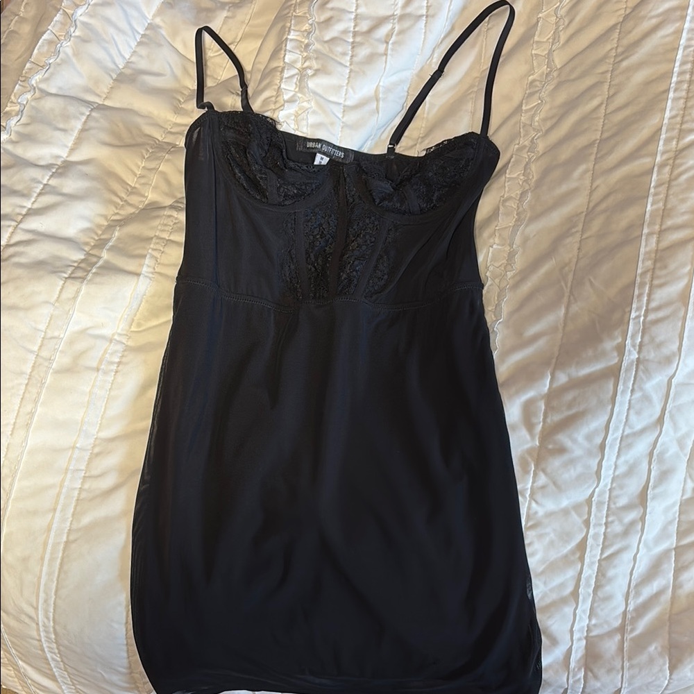 Black Lace Trim Cami Top